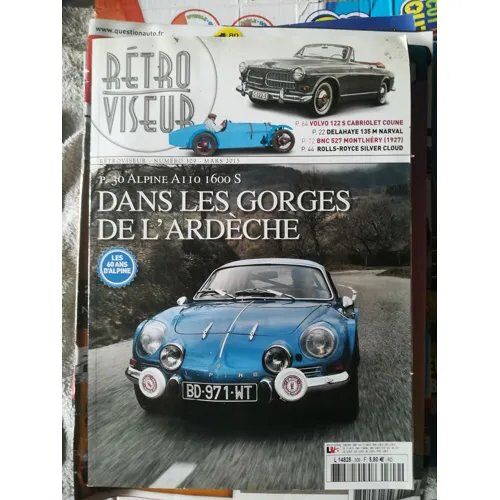 Retroviseur 309 De 2015 Delahaye 135m Narval,Alpine A110,Amc Jeep Grand Wagoneer,Rolls Royce Silver Cloud,Volvo Amazon Cab Coune,Bnc 527 Montlhery,