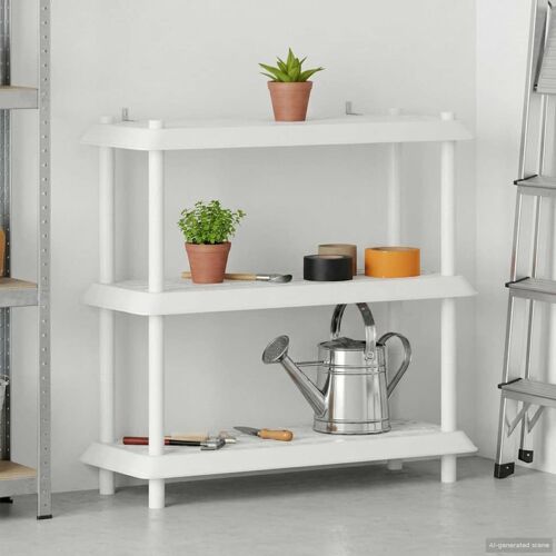 vidaXL Unité de rangement 3 niveaux 100 x 40 x 96 cm PP Blanc