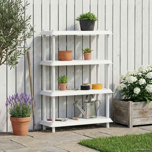 vidaXL Unité de rangement 4 niveaux 100 x 40 x 136,5 cm PP Blanc