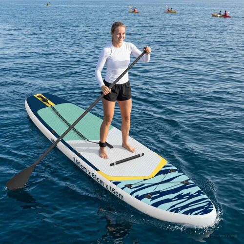 Vidaxl Planche De Sup Avec Siège 2-En-1 Apex 366 X 81 X 15 Cm Bleu