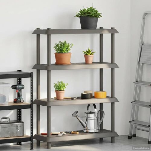 vidaXL Unité de rangement 4 niveaux 100 x 40 x 136,5 cm PP Gris clair