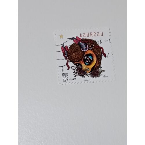 Timbre France Lettre Verte 20g Oblitéré Autoadhésif Yvert N°942 Féerie Astrologique Taureau De 2014