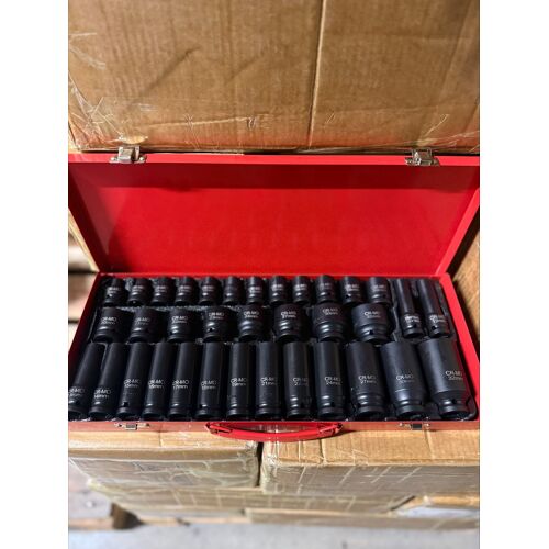 jeu de 35 douilles à choc renforcé CR-MO 1/2" 6 Pans