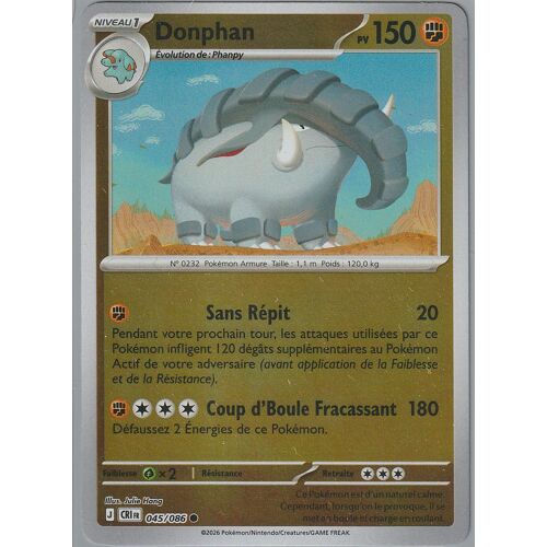 Carte Pokémon - Donphan - 045/086 - Reverse - Chaos Ascendant