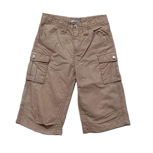 Bermuda Marron Clair Multipoche. U Essentiel. Coton. Taille 10 Ans.