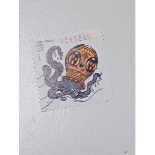 Timbre France Lettre Verte 20g Oblitéré Autoadhésif Yvert N°951 Féerie Astrologique Verseau De 2014