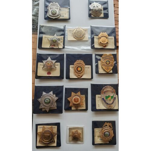 Lot De Badge Insigne De Police Américaine Avec Certificat D'authenticité