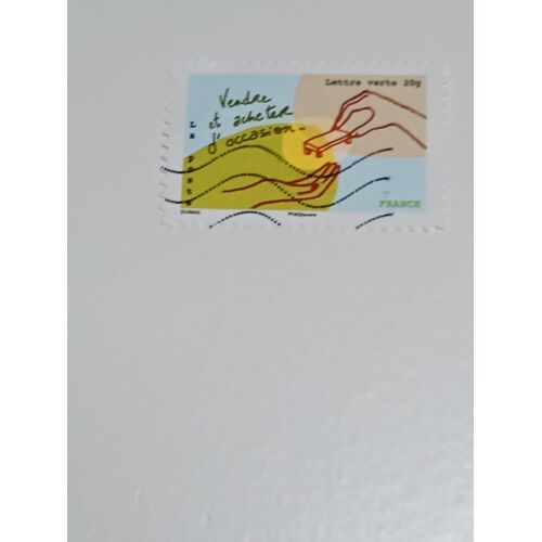 Timbre France Lettre Verte 20g Yvert N°965 Oblitéré Autoadhésif Vendre Et Acheter D'Occasion Carnet «Ensemble, Agissons Pour Prése De 2014