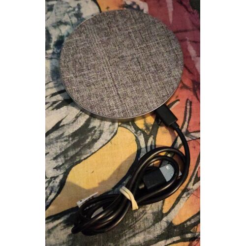 Chargeur à induction NE119 entrée 5V 2A 9V 12V sortie wireless 5W 7,5W 10W 15W (max) gris grey base tissus collé