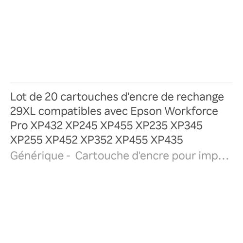 Cartouche Epson xp 352....