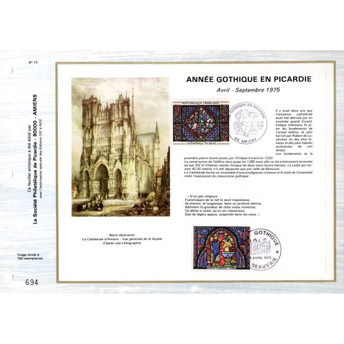 Document Philatélique Année Gothique En Picardie