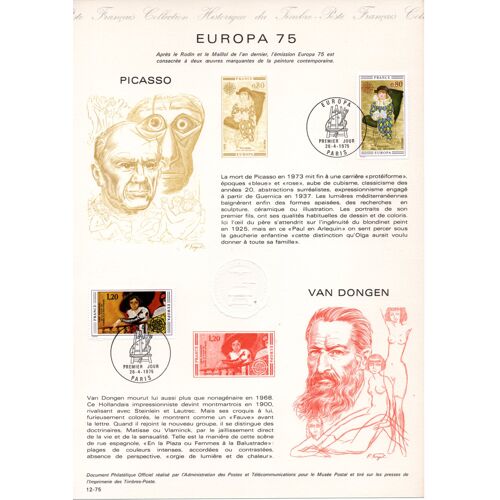 Document Philatélique Officiel Europa 75