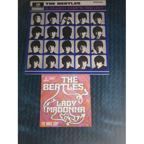 Disques Vinyles The Beatles 1 Lp & 1 Sp « A Hard Days’S Night & Lady Madonna »