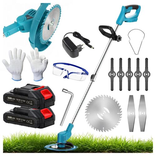 Ensemble Débroussailleuse Coupe-bordures rotofil électrique 2 batterie 650 W 18 000 tr/min