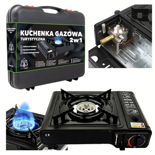 Kit Réchaud camping portable 2 en 1 à gaz 2500 W