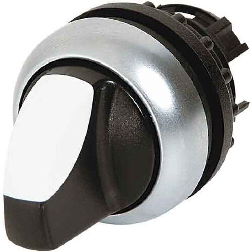 Eaton Electric GmbH Bouton-poussoir lumineux avec manette 3 positions blanc M22S-W, Bouton + interrupteur, Noir