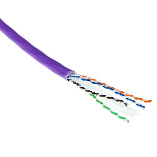 ACT Cat 6A U/UTP solid installation cable, LSZH, CPR euroclass ECA 23AWG, violet 500 meter C6A U/UTP SOLID LSZH ECA 500M (XS6115)