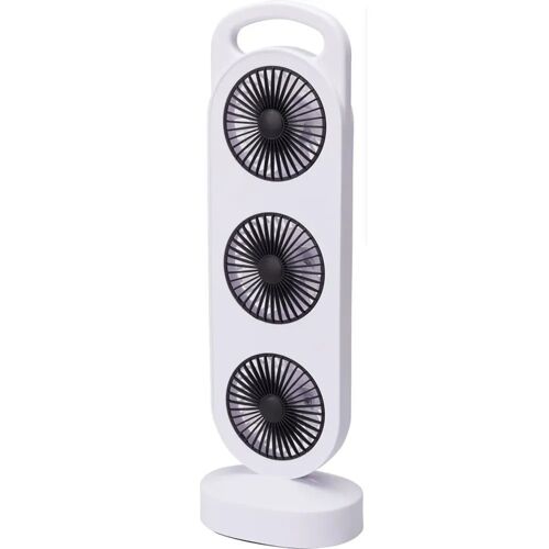 Ventilateur de table rechargeable 3 sorties - Blanc 3W