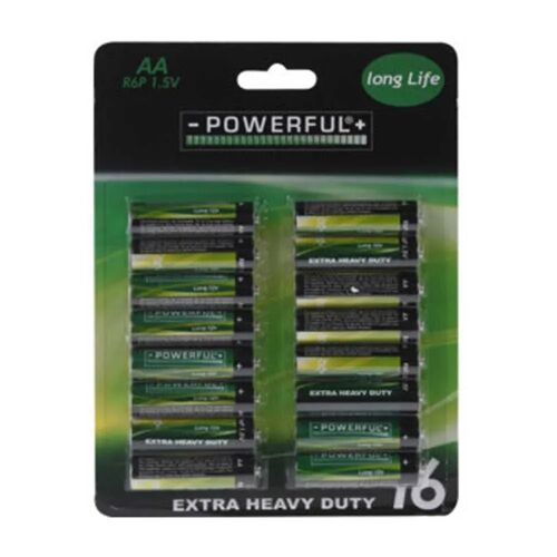Lot de 16 piles alcalines AA/LR06 ¿ Puissance longue durée 1,5 V