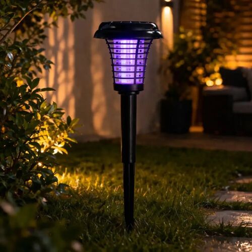 Lampe Solaire LED Anti-Moustiques - Blanc Anti-UV - Autonomie 6 à 8h