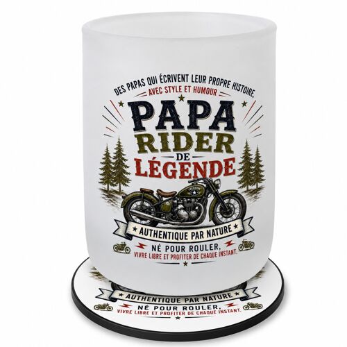 Verre Papa Rider De Légende Avec Sous-Verre Assorti 280 Ml