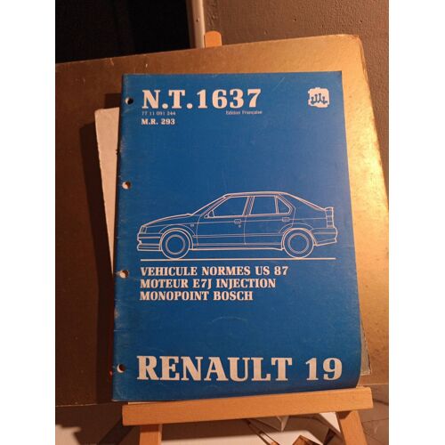 Renault 19 Nt 1637 Moteurs E7j Injection Normes Us 87