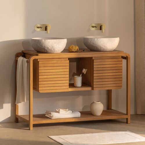 Ensemble de meuble de salle de bain en bois de teck Bradley