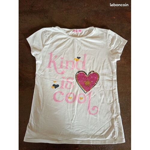 T Shirt Mc Blanc Rose Fille 10 Ans Pembix Très Bon État