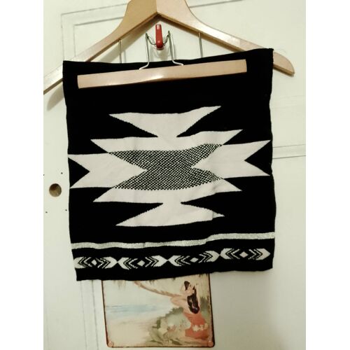 Jupe Moulante Noire Motifs Blancs 34 Xs Miss Li.