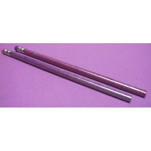 Lot De 2 Crayons De Bois Avec Gomme " H B / 2 B " - Corps Pailleté - Miss Groovy / Eaglemoss 2004
