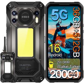 OUKITEL WP61 Plus 5G Smartphone Robuste Talkie-Walkie 36Go+512Go 6.78" 20000mAh Telephone Portable Incassable Android 16 108MP Noir