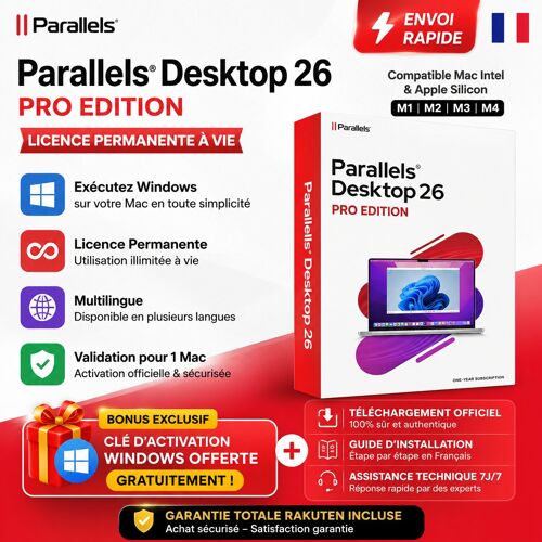 Parallels Desktop 26 Pro + Clé Windows Offerte | Pack Complet À Vie | Garantie Totale