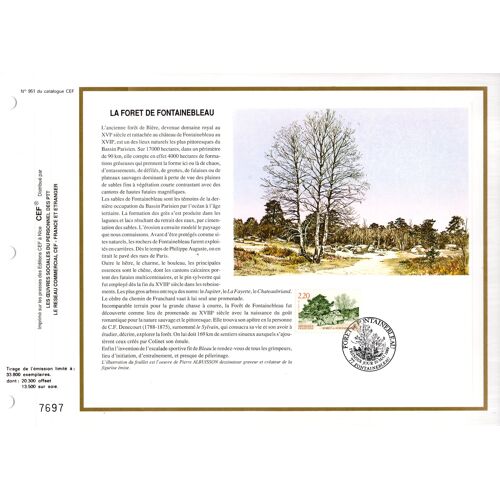Feuillet Cef Premier Jour Forêt De Fontainebleau
