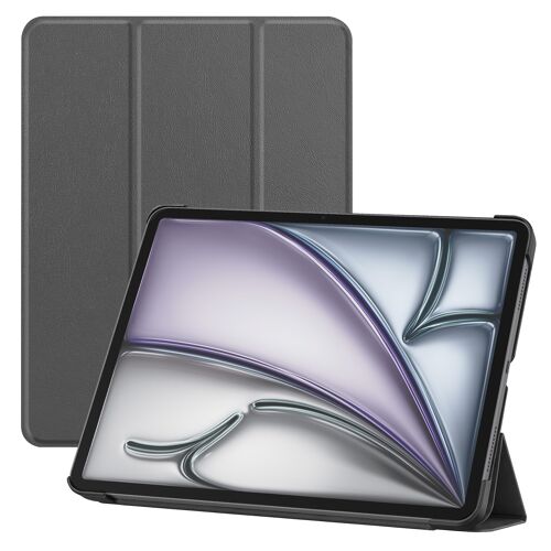 Étui pour iPad Air 13' 2025 avec Support Modulable Design Trifold Gris