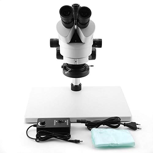Plyisty Microscope a Zoom stéréo trinoculaire 3.5X-90X Oculaires tri-Vision réglables WF10X / 20mm pour est adapté à l'industrie électronique/enseignement de l'anatomie Biologique