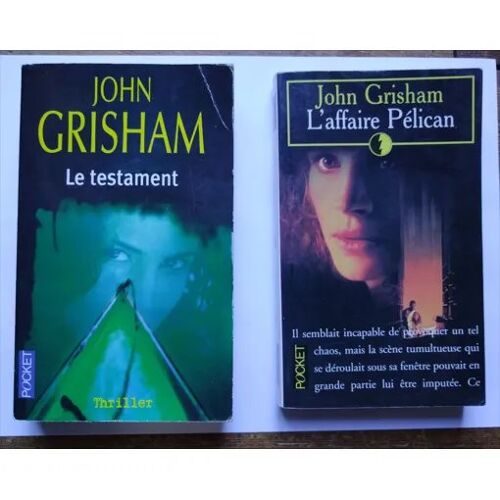 Lot De Deux Livres De John Grisham : L'affaire Pelican (1995) Et Le Testament (2009) Pocket