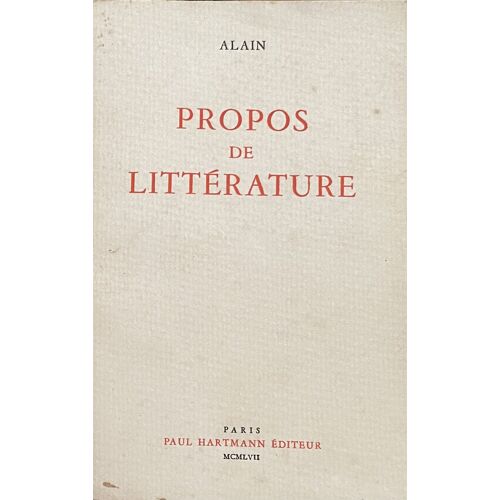 Propos De Littérature - Alain