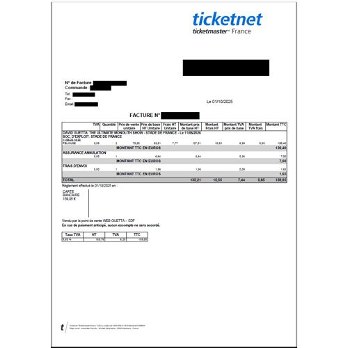 David Guetta 2 Billets Jeudi 11/06 Stade De France The Ultimate Monolith Show