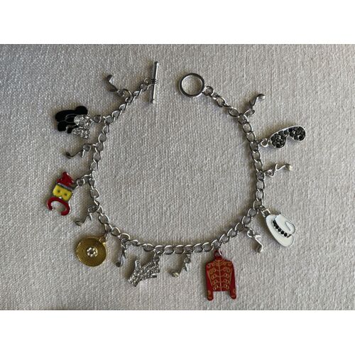 Bracelet Fantaisie Avec 15 Charms Breloquesmichael Jackson Collector