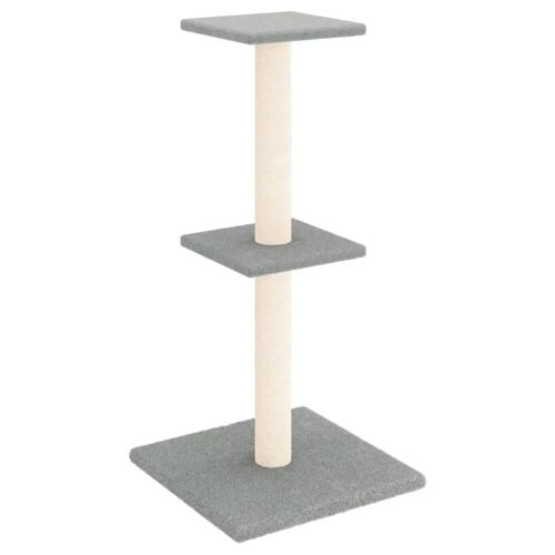 Arbre À Chat Meuble Tour Grimper Jouet Grattage Grattoir Escalade Plateforme Avec Griffoirs En Sisal Clair 73 Cm Gris Helloshop26 02_0022615