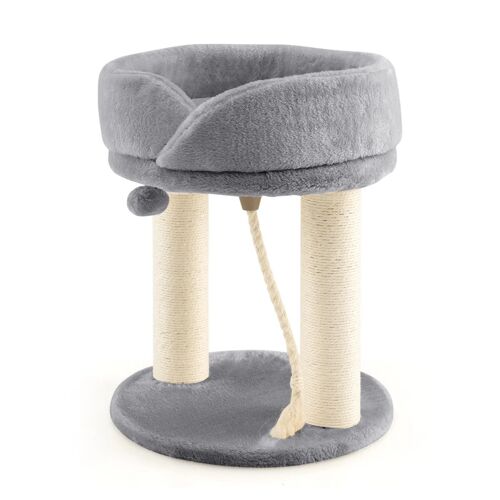 Arbre À Chat Grattoir 43 X 43 X 53 Cm Avec Perchoir Ergonomique Ambiance Cosy En Aggloméré Gris Helloshop26 20_0021039