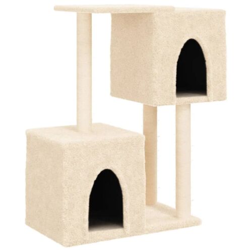 Arbre À Chat Meuble Tour Grimper Jouet Grattage Grattoir Escalade Plateforme Avec Griffoirs En Sisal 86 Cm Crème Helloshop26 02_0022531