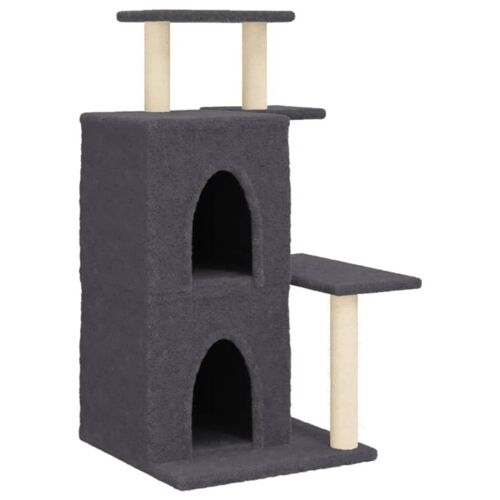Arbre À Chat Meuble Tour Grimper Jouet Grattage Grattoir Escalade Plateforme Avec Griffoirs En Sisal Foncé 97 Cm Gris Helloshop26 02_0022723