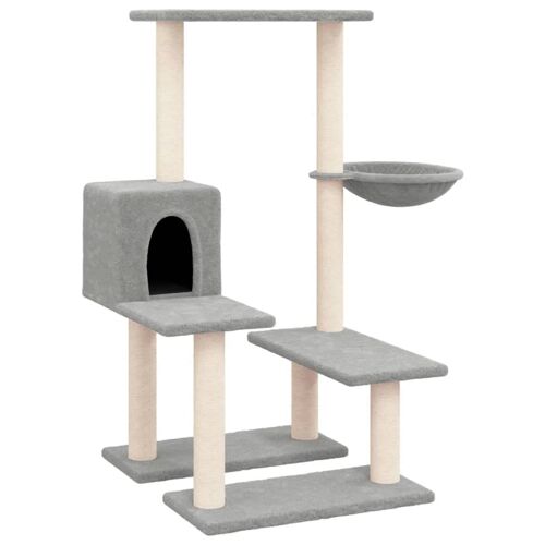 Arbre À Chat Meuble Tour Grimper Jouet Grattage Grattoir Escalade Plateforme Avec Griffoirs En Sisal Clair 94,5 Cm Gris Helloshop26 02_0022629