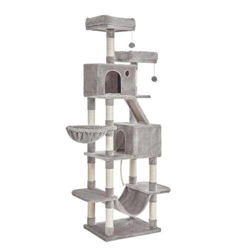 Grand Arbre À Chat Tour De Jeu 206 Cm Gris Clair Helloshop26 12_0005986