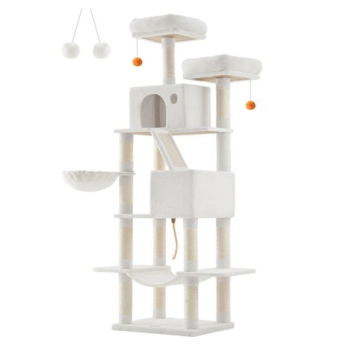 Grand Arbre À Chat Tour De Jeu 206 Cm Gris Clair Helloshop26 12_0005990