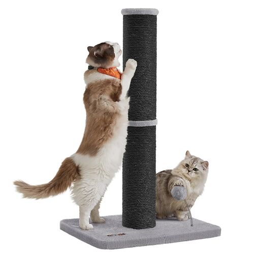 Griffoir Arbre Pour Chat 85 Cm De Haut Moyens Et Larges Chats Dissuade De Gratter Les Meubles Poteau À Gratter En Sisal Pompom À Ressort Avec Clochette Gris Tourterelle Helloshop26 12_0006007