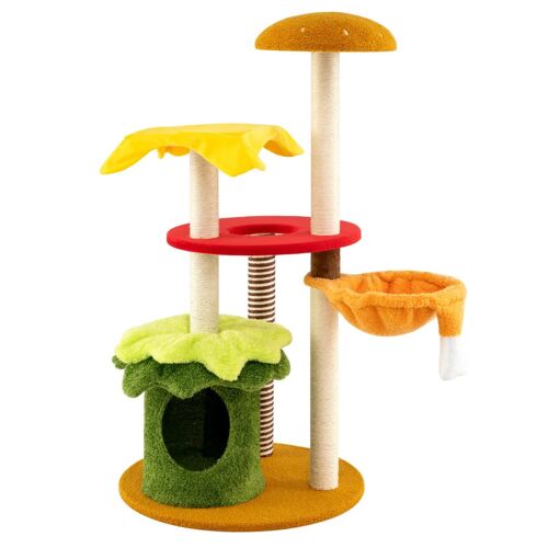 Arbre À Chat Moderne Avec Hamac Et Griffoirs En Sisal Lot De 1 60 X 117 Cm Confort Moelleux Créatif En Velours Cristal Multicolore Helloshop26 20_0010148