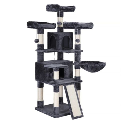 Arbre À Chat Xxl Tour De Jeux 168 Cm Gris Anthracite Helloshop26 12_0003919
