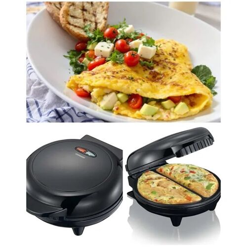 Appareil à Double omelette 750W Noir avec plaques antiadhésives